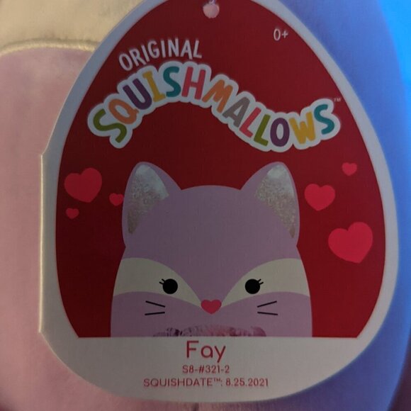 NWT 8" Fay Fox Squishmallows Lavender Tie-Dye Plush Animal Easter Spring Gift - Picture 4 of 6